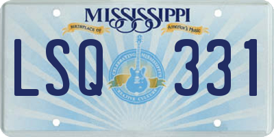 MS license plate LSQ331