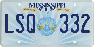 MS license plate LSQ332