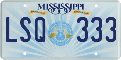 MS license plate LSQ333