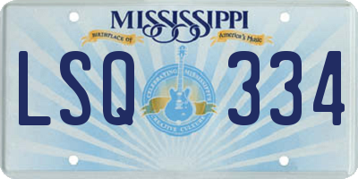 MS license plate LSQ334