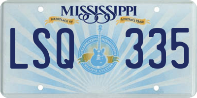 MS license plate LSQ335