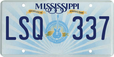MS license plate LSQ337