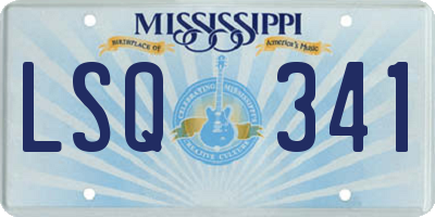 MS license plate LSQ341