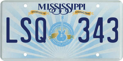 MS license plate LSQ343