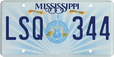 MS license plate LSQ344