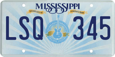 MS license plate LSQ345
