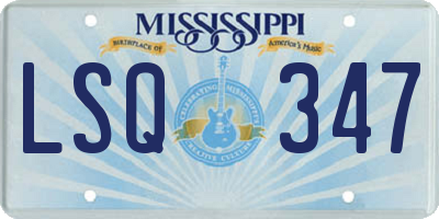 MS license plate LSQ347
