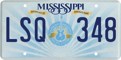 MS license plate LSQ348