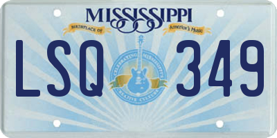 MS license plate LSQ349