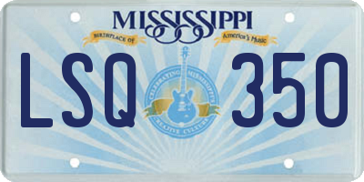 MS license plate LSQ350