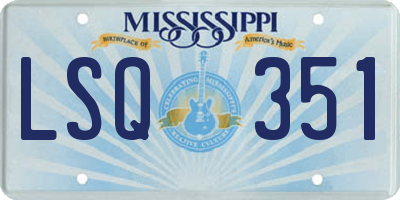 MS license plate LSQ351