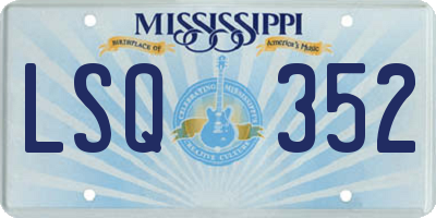 MS license plate LSQ352