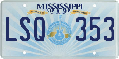 MS license plate LSQ353
