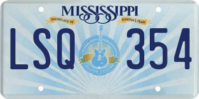 MS license plate LSQ354
