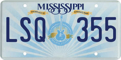MS license plate LSQ355