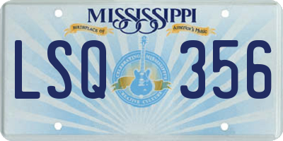 MS license plate LSQ356