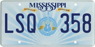 MS license plate LSQ358