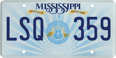 MS license plate LSQ359