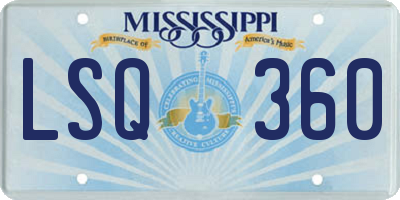 MS license plate LSQ360