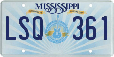 MS license plate LSQ361