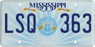 MS license plate LSQ363