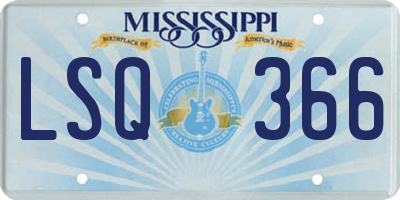 MS license plate LSQ366