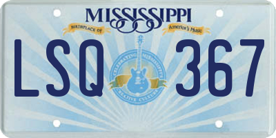 MS license plate LSQ367