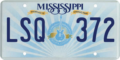 MS license plate LSQ372