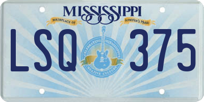 MS license plate LSQ375