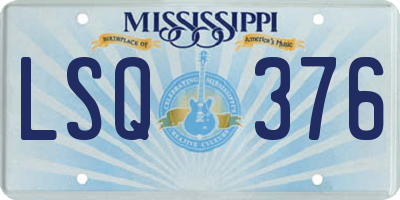 MS license plate LSQ376