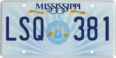 MS license plate LSQ381