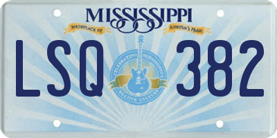 MS license plate LSQ382