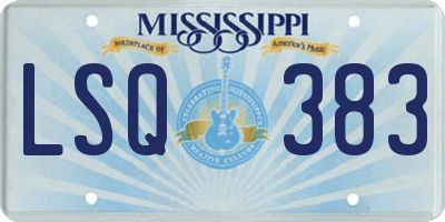MS license plate LSQ383