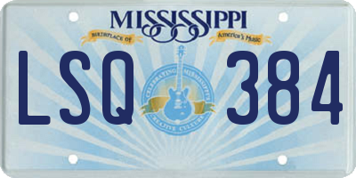 MS license plate LSQ384