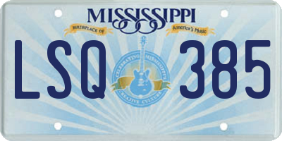 MS license plate LSQ385