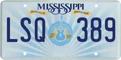 MS license plate LSQ389