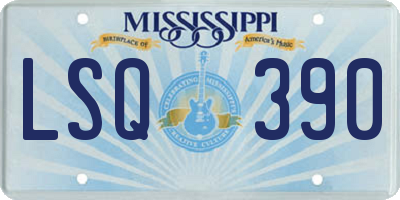 MS license plate LSQ390