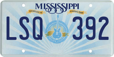 MS license plate LSQ392