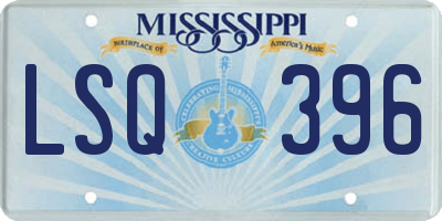 MS license plate LSQ396
