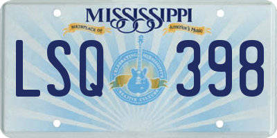 MS license plate LSQ398