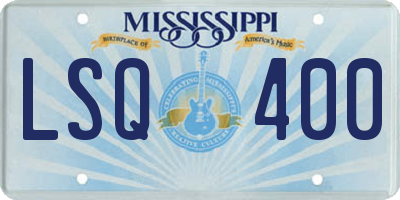MS license plate LSQ400