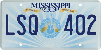 MS license plate LSQ402