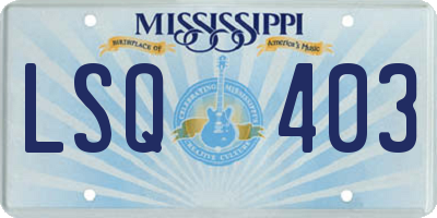 MS license plate LSQ403