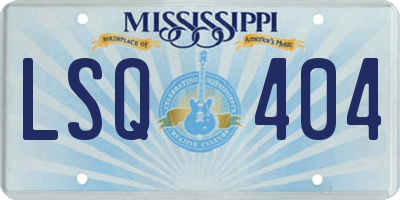 MS license plate LSQ404