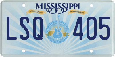 MS license plate LSQ405