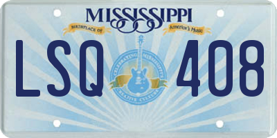 MS license plate LSQ408