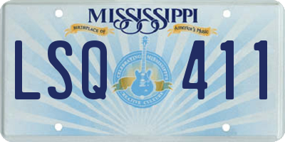 MS license plate LSQ411