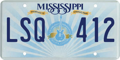 MS license plate LSQ412