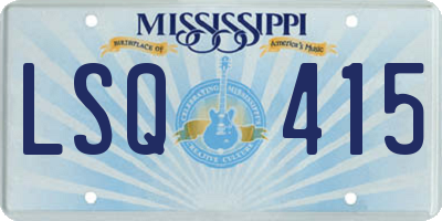 MS license plate LSQ415