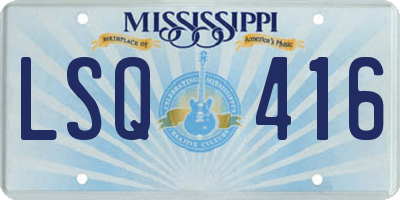 MS license plate LSQ416